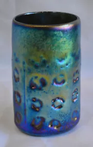 Gafas de beber con estampado de patas de brillo azul. Vidrio soplado - Imagen 1 de 4
