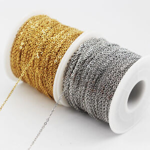 Stainless Steel Silver/Gold Link Chain Necklace Cable Chain for Jewelry Making