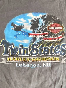 VTG Y2K Harley Davidson Short Sleeve shirt Mens 2XL NH Eagle Made In USA 2003 - Picture 1 of 8