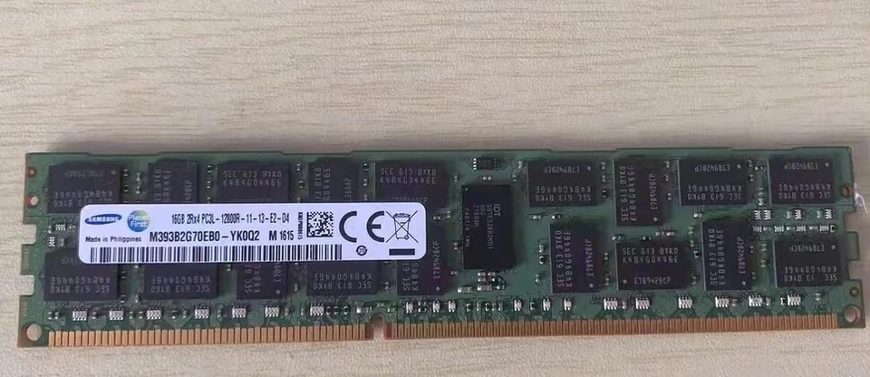 SAMSUNG 16GB DDR3 1600 2Rx4 PC3L-12800R M393B2G70EB0-YK0 240p Server LRDIMM RAM - Image 1 of 1