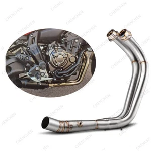 51MM Slip-On Exhaust Header Mid Link Pipe For Yamaha YZF R7 2014-2024 MT-07 FZ07 - Picture 1 of 11