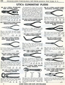 Druckanzeige von Utica Tools Büchsenmacherzange 1939 - Bild 1 von 2