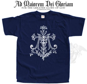  Katholisches T-Shirt M Maria Blumenmuster Skapulier Our Lady Mother of God T-Shirt Größen S - 5XL - Bild 1 von 10