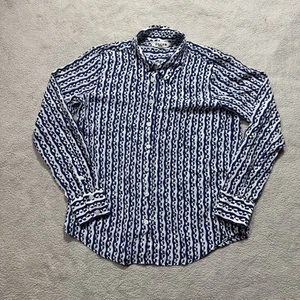 Boden Shirt Damen 2 Petite blau weiß Seide Knopfleiste Langarm gemustert Oberteil - Bild 1 von 13