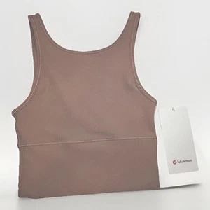 New Lululemon Power Pivot Tank Rib Ribbed Athletic Top Size 2 PCLY Pink Clay - Picture 1 of 7