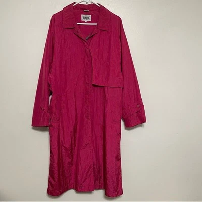 The Totes Coat Raspberry Pink Water Repellent Trench Coat Size 14 - Image 1 of 4