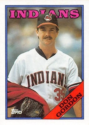 Don Gordon 1988 Topps 144  Cleveland Indians Rookie Baseball Card - Image 1 of 2