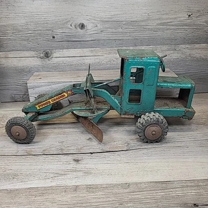 Vintage Green Power Grader Marx Traktor Ausrüstung Spielzeug Stahl Blech USA - Bild 1 von 11