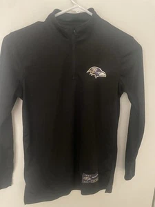 NFL Baltimore Ravens Quarter Zip Up M 10 12 Youth Black Athletic Wear - Bild 1 von 3
