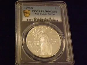 Servicio Comunitario Nacional 1996-S $1 PCGS PR 70 - Imagen 1 de 2