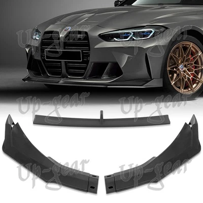 Alerón de parachoques delantero negro mate 3 piezas para BMW M3 M4 G80 G82 G83 2021-2025 Foto 1 de 4