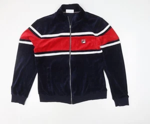 FILA Men's XL Blue & Red Bomber Jacket, Velvet, Full Zip - Picture 1 of 12