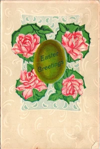 AK Ostergrüße Rosen geprägt verschickt 1907 - Bild 1 von 2