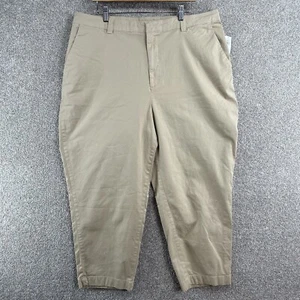 NWT Gap Women's Pants Size 20 Beige Straight Up Khaki High Rise Tapered - Picture 1 of 12