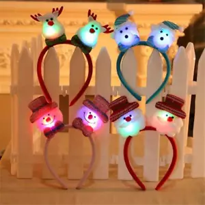 2025 Led Christmas Antler Headband Reindeer Light Up Headband Hair Hoop Children - Foto 1 di 24