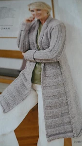 Knitting Pattern - Simple Coatigan In 2 Yarns Knitted Together - Sizes 32-46in - Picture 1 of 1