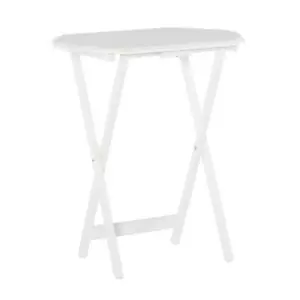 Ledda Folding Snack Tray Set Of 2, White - Picture 1 of 9