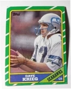 Dave Krieg Hand Autographed Football Card Seattle Seahawks - Picture 1 of 1