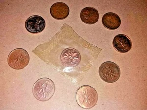 LOT OF A DOZEN 12 X1 CENT CANADA COINS - INCLUDING UNC OF 1965! ATTIC FOUND - Picture 1 of 4
