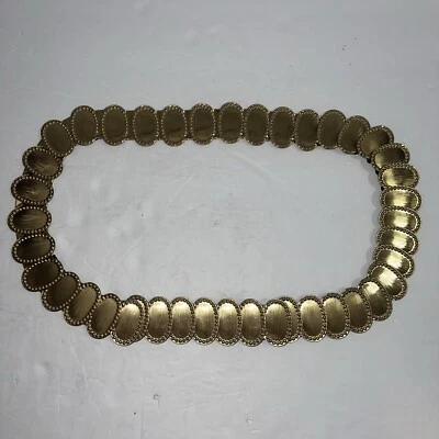 Unbranded Womens Elastic Stretch Waist Belt Large (42”) Round Gold Metal Disc - Image 1 of 4