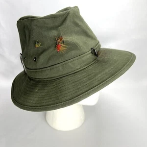Cappello da pesca John Partridge proprietario terriero verde oliva da uomo Fedora 6 mosche Regno Unito - Foto 1 di 12