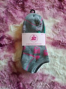 NWT Juicy Couture Cushioned No Show Socks 3pk - Lt Heather Gray