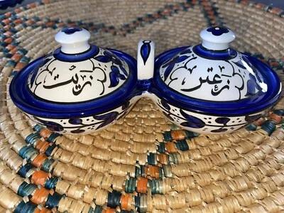 Zeit and Zataar attached ceramic bowls handmade - Image 1 of 2