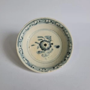 c.1600 Ming Dynasty Blue and White Ceramic Floral Dish Saucer Fujian Zhangzhou - Picture 1 of 11