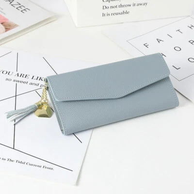 Womens Long Leather Wallet Credit Card Holder Ladies Bifold Purse Clutch Handbag - Image 1 of 4
