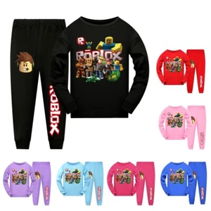 Niños Niños Roblox Juego Manga Larga Camiseta Pijama Pantalones Conjunto Ropa de dormir Prendas para dormir - Imagen 1 de 8