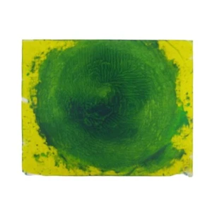 Pintura abstracta original hoja de agua 8x10 pulgadas sobre lienzo colores verde azul amarillo - Imagen 1 de 7