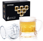 Shot Glasses with Handle, Mini Heavy Base Clear Beer Mugs, 1.8 Ounce, Set of 6 f