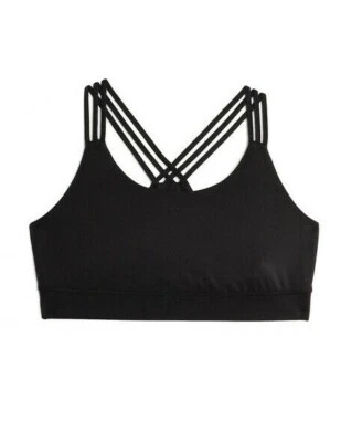YOGA soft Black Nylon padded crisscross athletic workout sports BRA M L MSRP $49 - Image 1 of 3