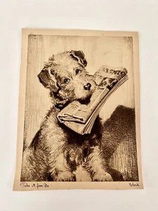 RARE*🖼GEORGE HOLLROCK ~1920’S~TAKE IT FROM ME~SIGNED 9.5”x7” PENCIL SKETCH - Picture 1 of 9