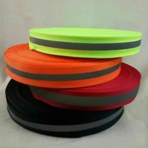 Reflective Fabric Strip Sew-On Trim Ribbon Tape Traffic Security Safety Warning - Picture 1 of 10