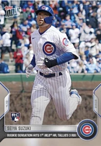 2022 TOPPS NOW ROOKIE CARD CHICAGO CUBS SEITA SUZUKI #28 1st MLB HOME RUN - Picture 1 of 1