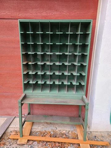 Rare Vintage Post Office Mail Sorting Cabinet Desk Antique Furniture Pigeon Hole Cover