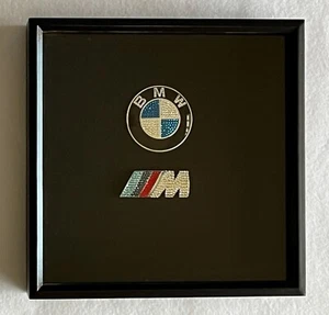 BMW Framed Shadow Box Crystal Roundel and M Logo (M2/M3/M4/M6/M7/M8) - Picture 1 of 5