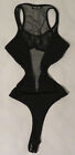 Women's Sexy Fishnet Panel Thong Back Body Suit Size S