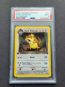 Pokemon PSA 9 1ST EDITION DARK RATICATE 51/82 - TEAM ROCKET SET - MINT - Picture 1 of 2