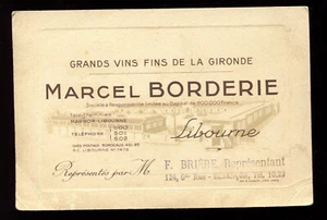 carte de représentant F.Brière.Grand Vins de la Gironde Marcel Borderie Libourne - Imagen 1 de 1