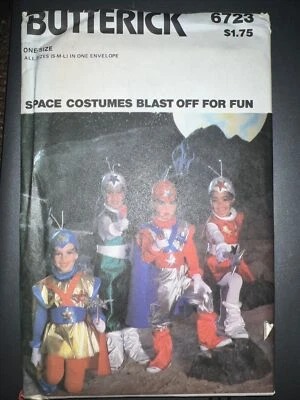 Butterick 6723 Vintage 80s Space Costume Kids S M L New Uncut Astronaut - Image 1 of 3