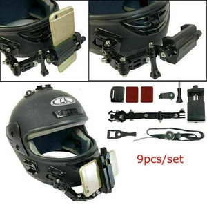 For 4-7" Cell Phone Adjustable Helmet Curved Side Mount Holder Bracket Stand - Picture 1 of 8