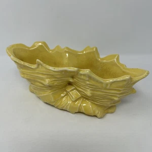VTG Nelson McCoy Pottery Yellow Double Cornucopia Planter USA (388) - Picture 1 of 9