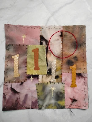 Colorful Handmade Art Patch Angel Numbers 1111 Patchwork 6"x6" - Image 1 of 3