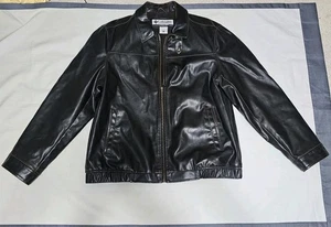  Men's Columbia Black Sportswear Faux Leather Bomber Jacket  - Picture 1 of 10
