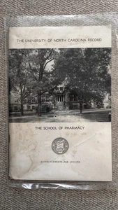 The University North Carolina Record The School of Pharmacy Announcements 52-53 - Imagen 1 de 2
