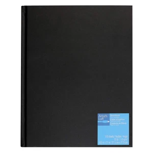 8.5 x 11 Black Hardbound Sketchbook, 110 Sheets - Picture 1 of 5