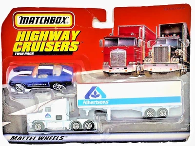 Matchbox Twin Pack ~ ALBERTSONS SEMI TRUCK & CORVETTE (blue) - Image 1 of 2