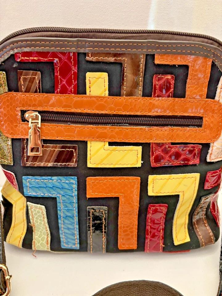 Bolso de cuero convertible con correas CHAOS by Elsie multicolor retazos Foto 1 de 4